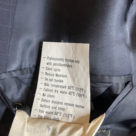 Ermenegildo Zegna Blazer Mens Large Navy Double Breasted Super 100s FLAWS READ* - Picture 7 of 16